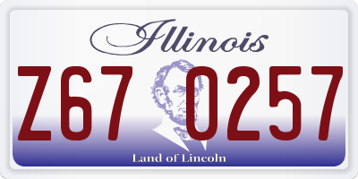 IL license plate Z670257