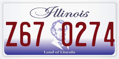 IL license plate Z670274
