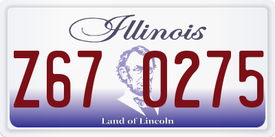IL license plate Z670275