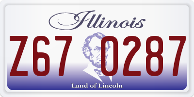 IL license plate Z670287