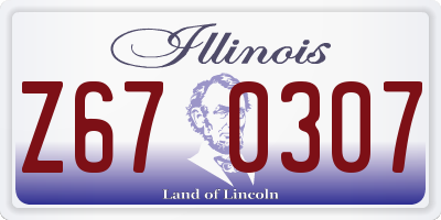 IL license plate Z670307