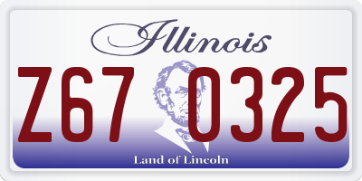 IL license plate Z670325