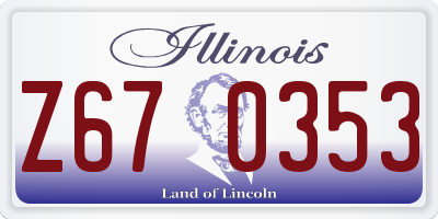 IL license plate Z670353