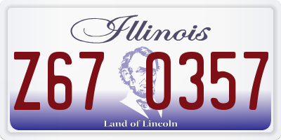 IL license plate Z670357