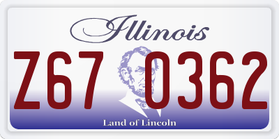 IL license plate Z670362