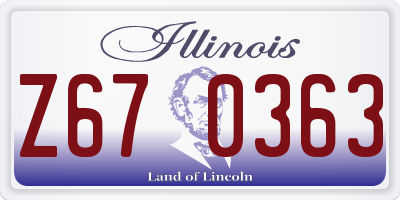 IL license plate Z670363