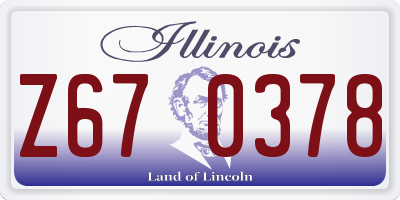 IL license plate Z670378