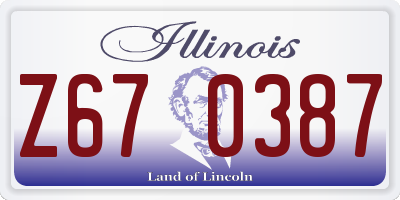 IL license plate Z670387