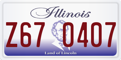 IL license plate Z670407