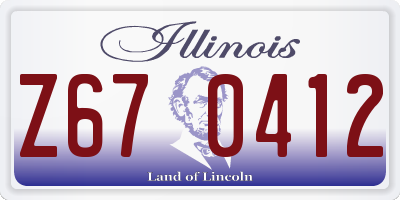 IL license plate Z670412
