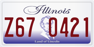 IL license plate Z670421
