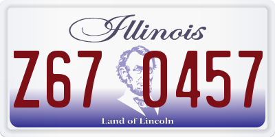 IL license plate Z670457