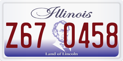 IL license plate Z670458