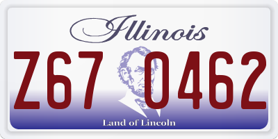 IL license plate Z670462