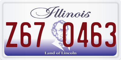 IL license plate Z670463