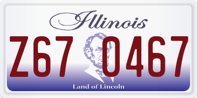 IL license plate Z670467