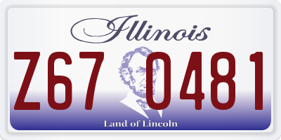 IL license plate Z670481
