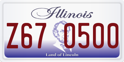 IL license plate Z670500