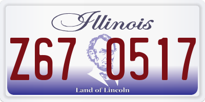 IL license plate Z670517
