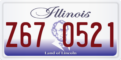 IL license plate Z670521