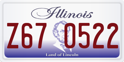 IL license plate Z670522