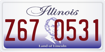IL license plate Z670531