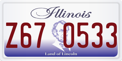 IL license plate Z670533