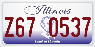 IL license plate Z670537