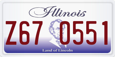 IL license plate Z670551