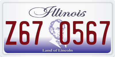 IL license plate Z670567