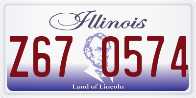 IL license plate Z670574