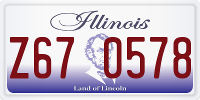 IL license plate Z670578