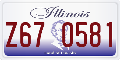 IL license plate Z670581