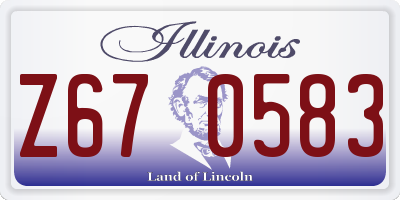 IL license plate Z670583