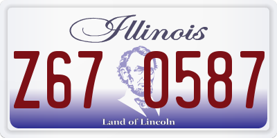 IL license plate Z670587