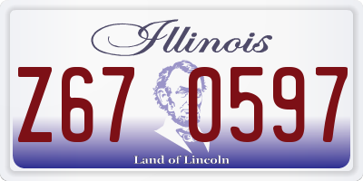 IL license plate Z670597