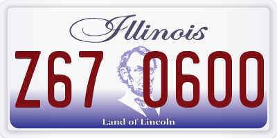IL license plate Z670600