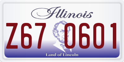 IL license plate Z670601