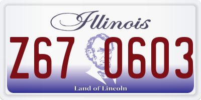 IL license plate Z670603