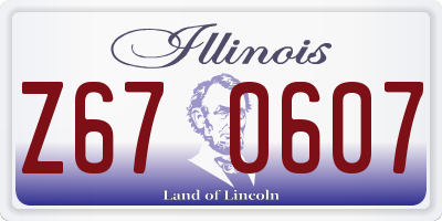 IL license plate Z670607