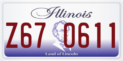 IL license plate Z670611