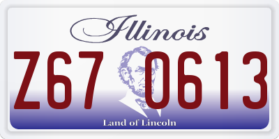 IL license plate Z670613