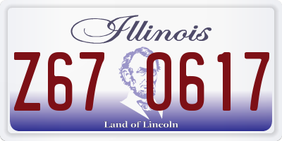 IL license plate Z670617