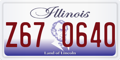 IL license plate Z670640