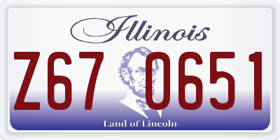 IL license plate Z670651