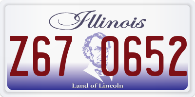IL license plate Z670652
