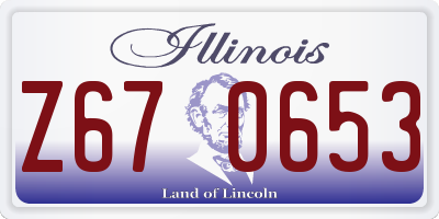IL license plate Z670653