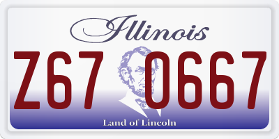 IL license plate Z670667