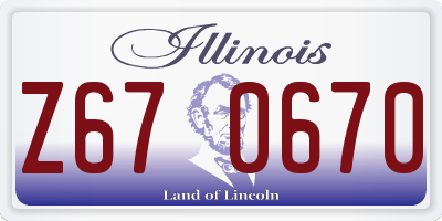 IL license plate Z670670