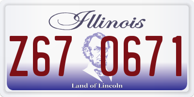 IL license plate Z670671